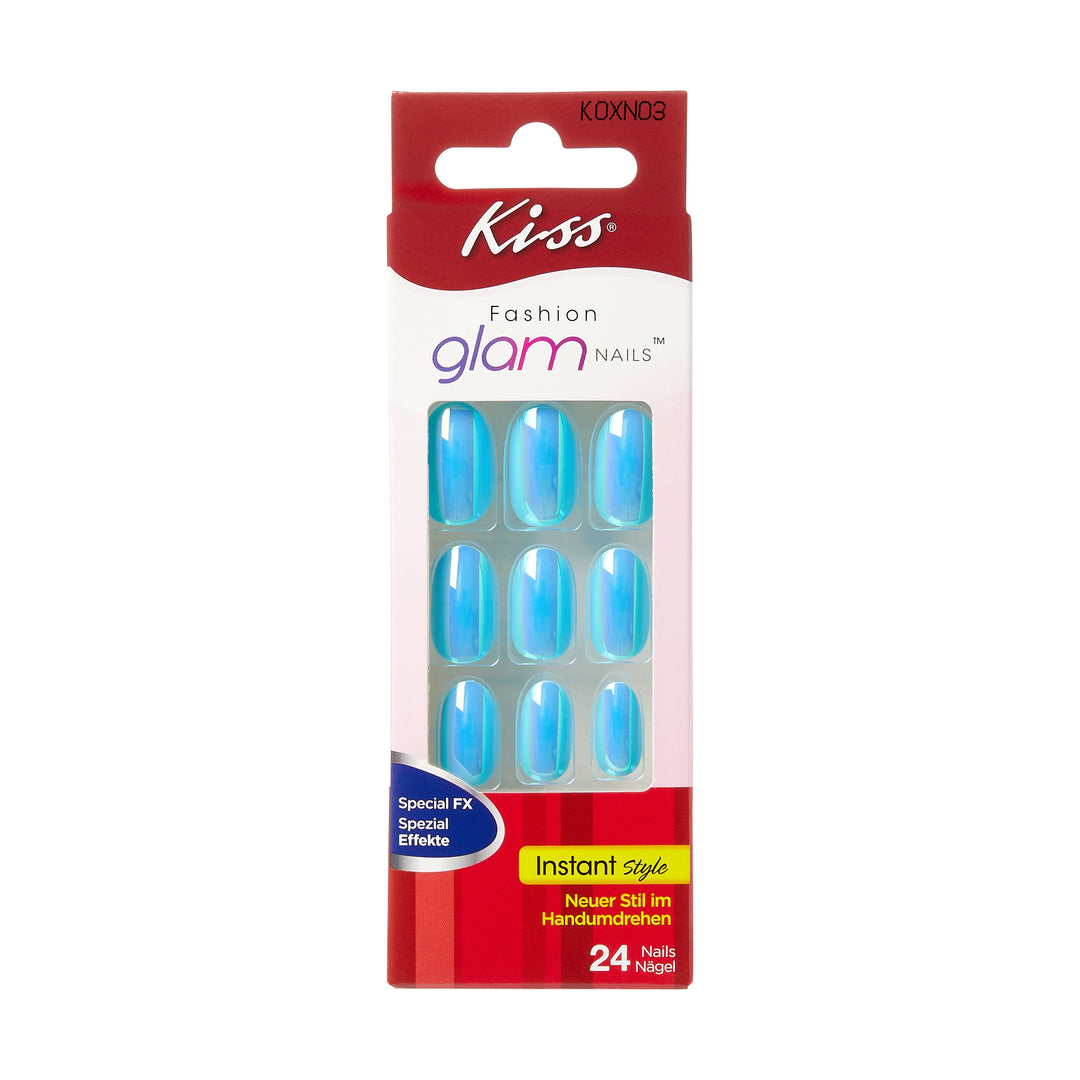 Kiss glam fashion Special Effec Black Sugar medium, 24 nails, KOXN023
