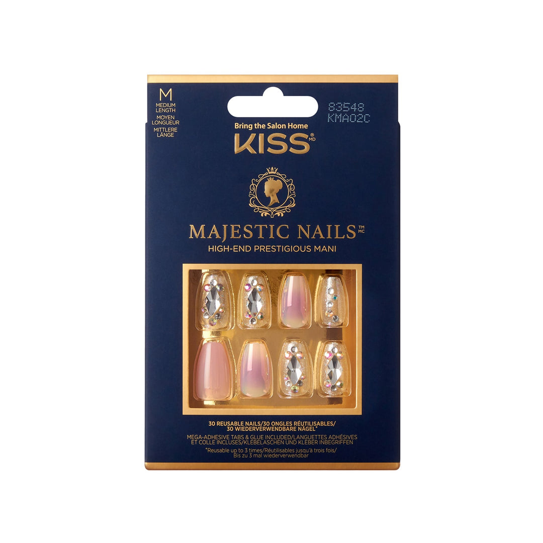 Kiss Majestic In a Crown medium, 28 nails, KMA02