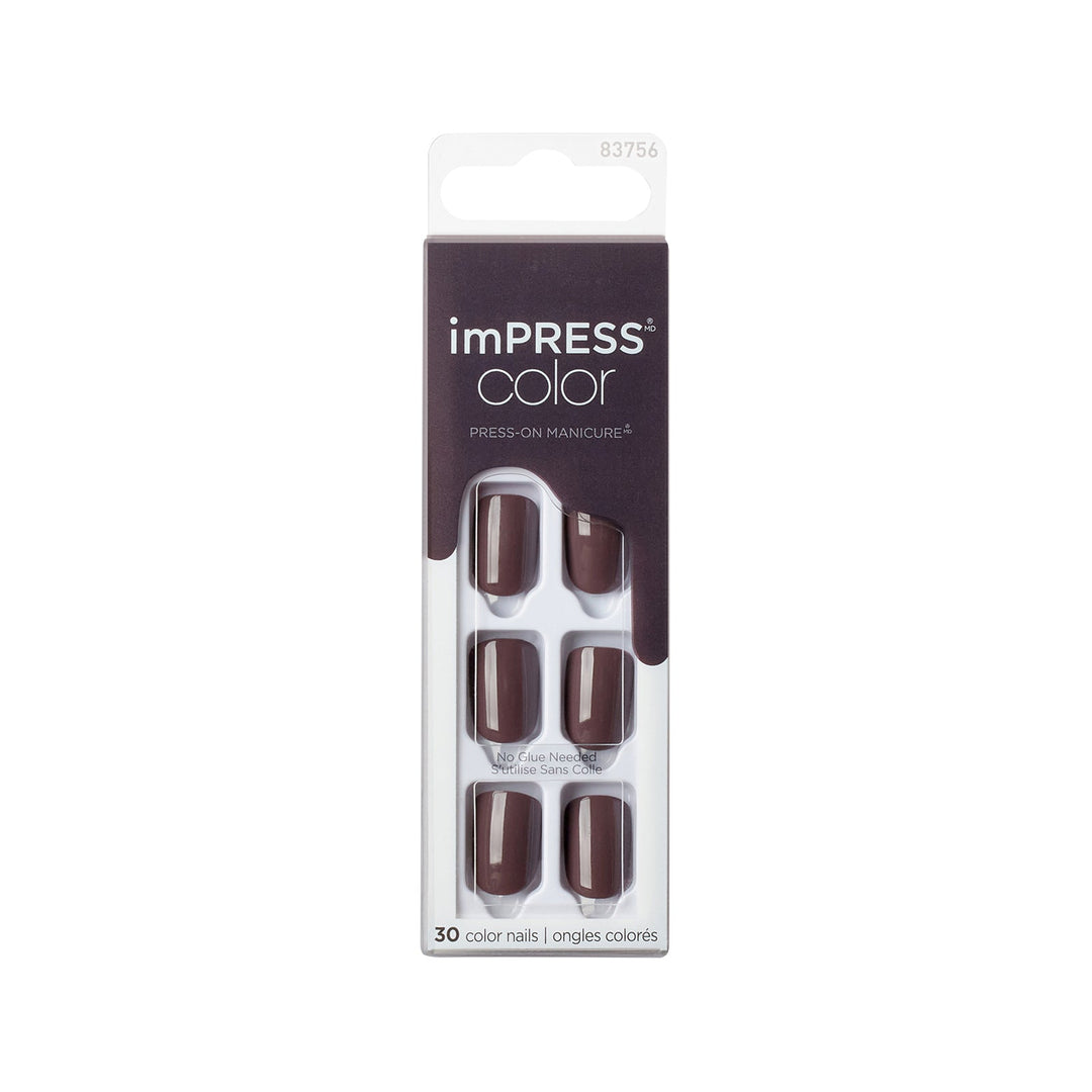 Kiss impress color Color Try Gray short, 30 nails, KIMC017