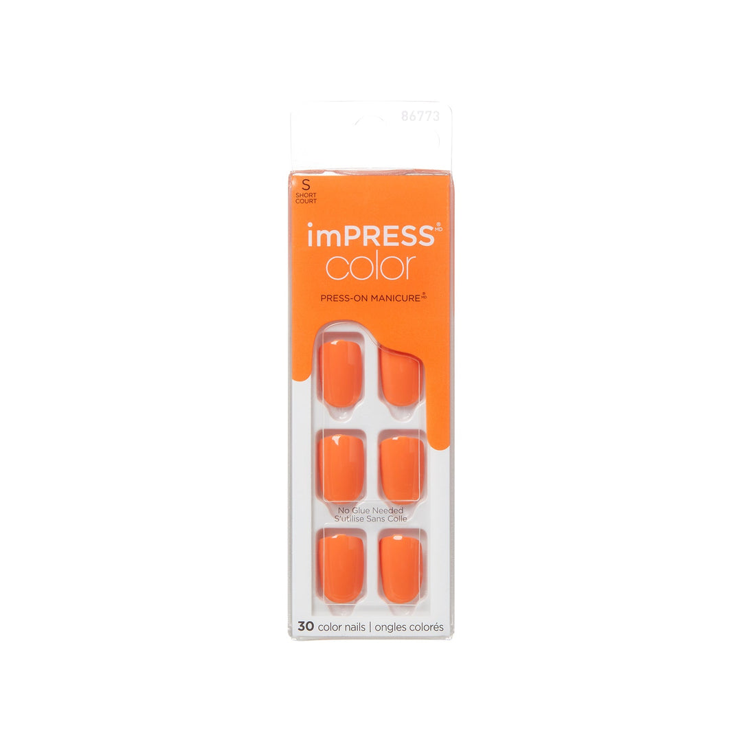 Kiss impress color S.Mango short, 30 nails, IMC33C
