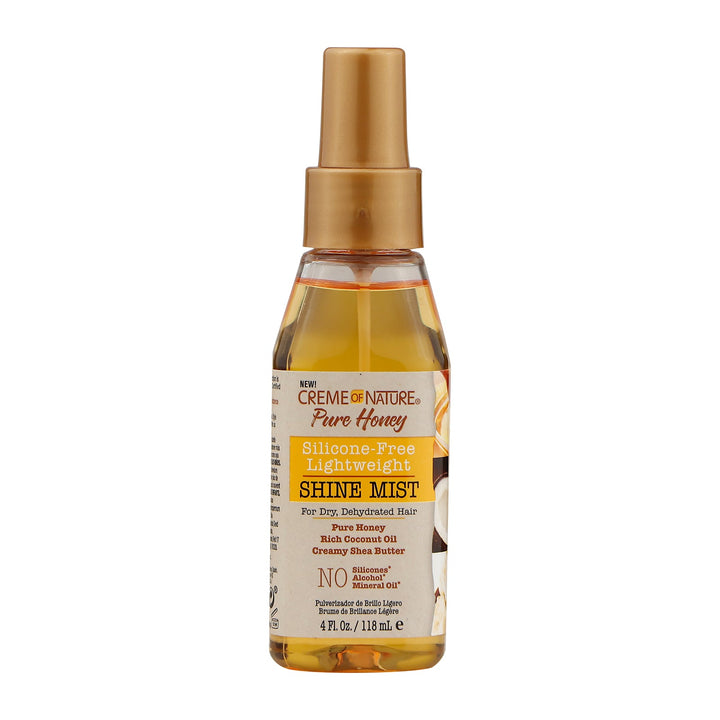 crème of nature Pure Honey Shine Mist For Dry, Dehydrated Hair 118ml – Styling Hold & Control