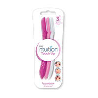 Schick Intuition Touch Up Eyebrow Styling & Facial Hair 3pcs – Smooth Hair Removal for Sensitive Skin