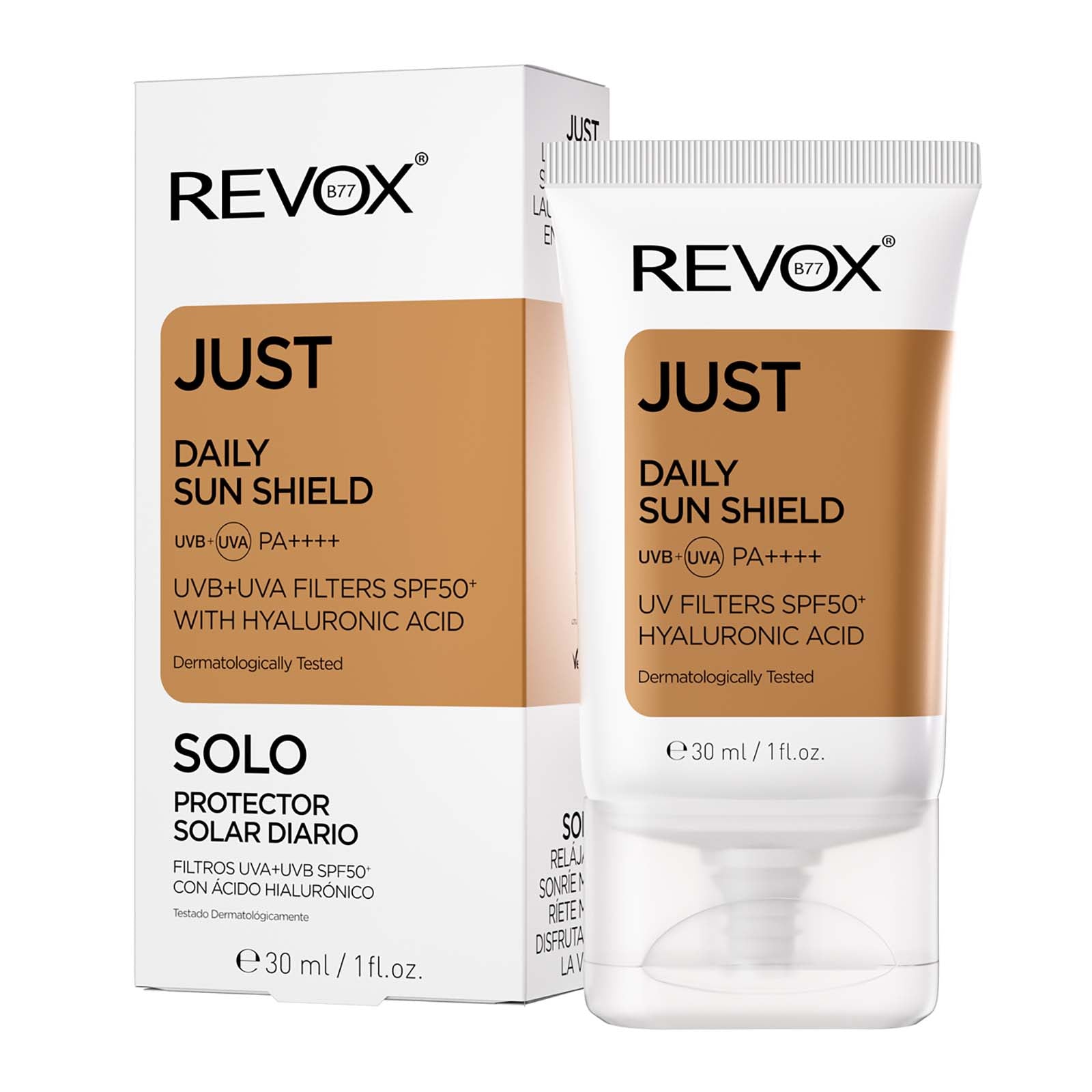 REVOX JUST Daily Sun Shield UVB+ PA++++ With Haylaronic Acid 30ml
