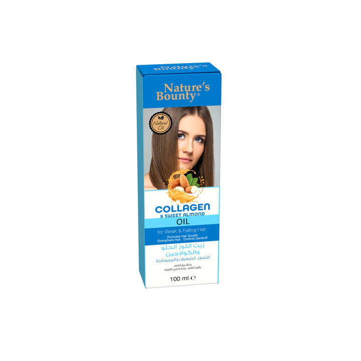 Nature's Bounty hair & body oil with Collagen and Sweet Almond Oil for weak & falling hair