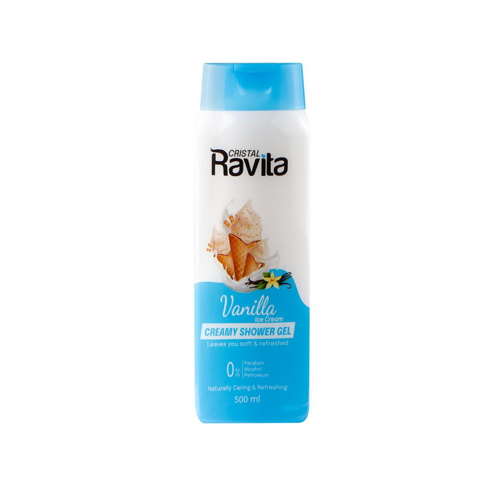 Cristal Ravita Creamy Shower Gel Vanilla 500ml – Gentle Cleansing & Freshness