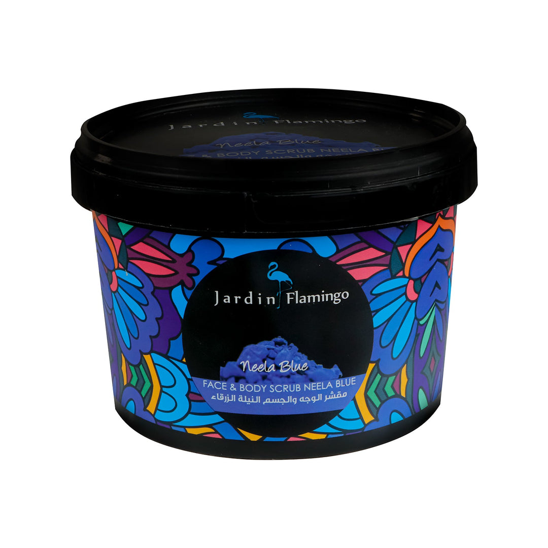 Jardin Flamingo face and body scrub with neela blue