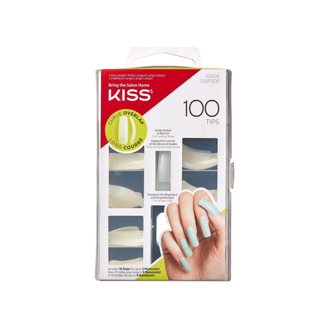 Kiss full-cover CurveOverlap Long, 100 nails, 100PS08