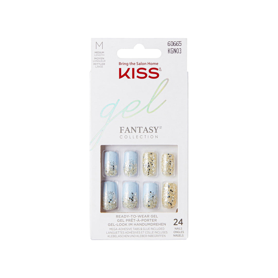 Kiss gel fantasy Painted Veil medium, 24 nails, KGN03