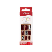 Kiss fashion design medium, 24 nails, KODN02C 24pcs – Quick, Polished Manicure Look