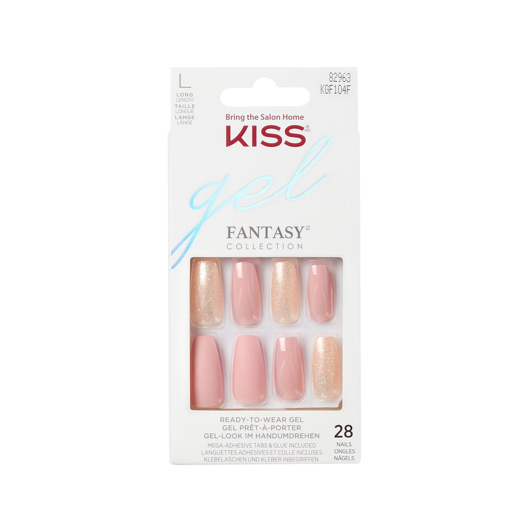 Kiss gel Fantasy Nails Peachy Long, 28 nails, KKGF104