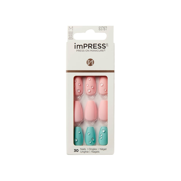 Kiss impress Dew Drop medium, 30 nails, KIMM06 24pcs – Quick, Polished Manicure Look