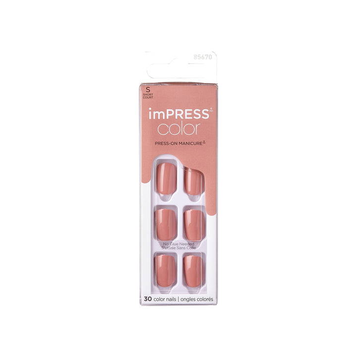 Kiss impress color Caramel short, 30 nails, IMC27C 30pcs – Quick, Polished Manicure Look