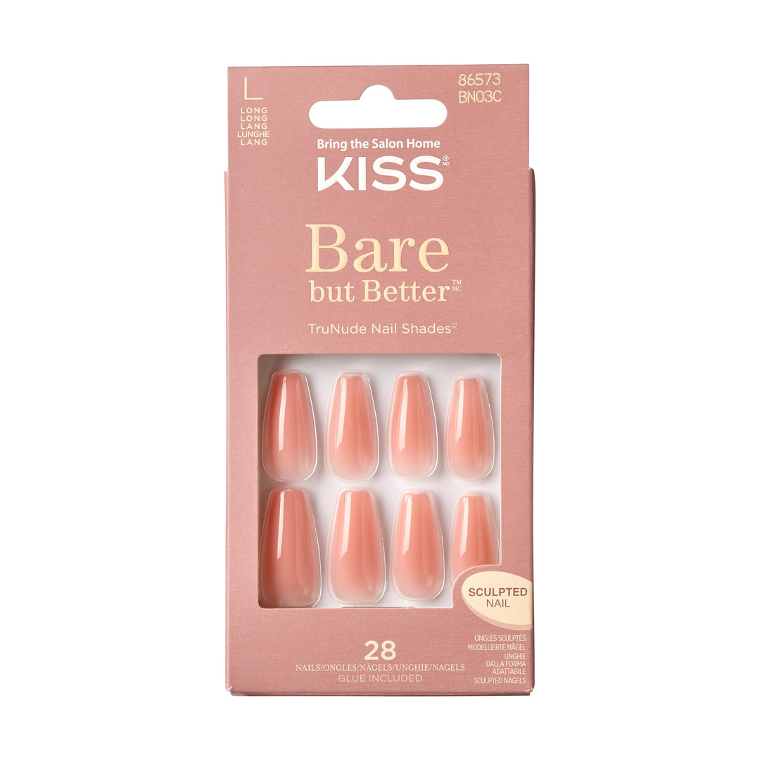 kiss bare but Better Nude Glow medium, 28 nails, BN03C