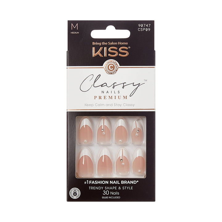 Kiss Classy Nails Premium- Highlights CSP09C – Neat, Polished Nail Look