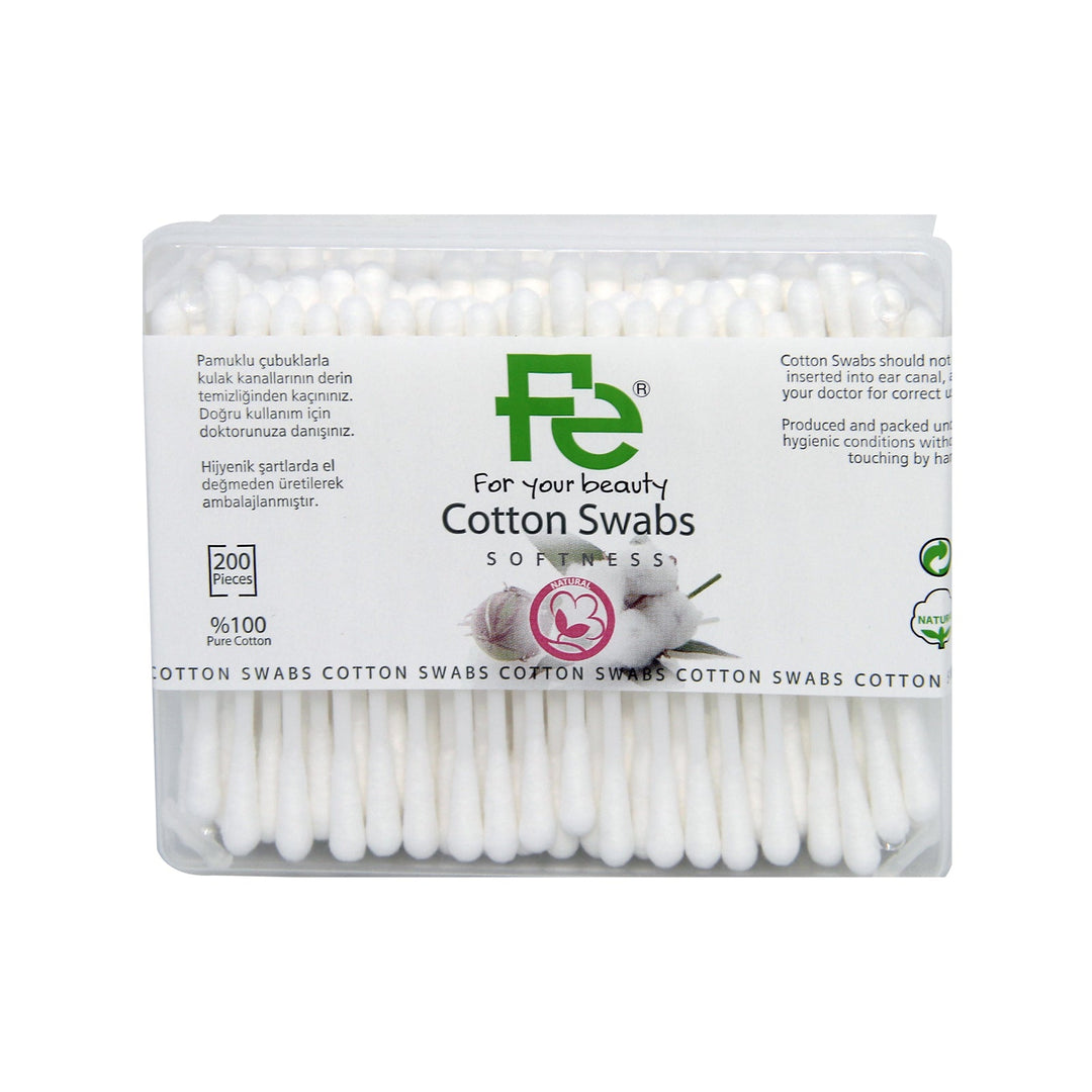 Fe Cotton Swabs 200 Pcs Rectangle Box