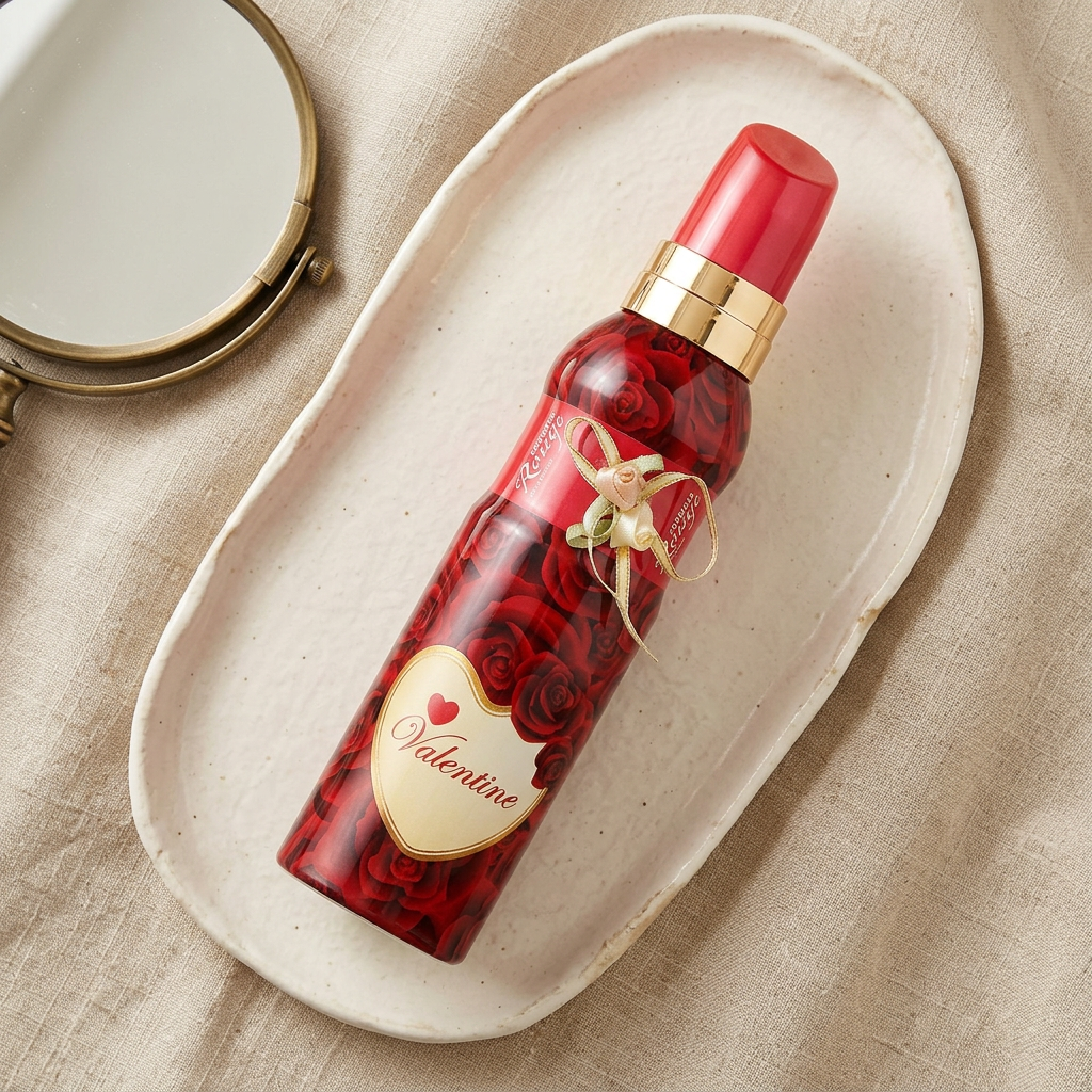 Souvenir Rouge Valentine spray on ivory vanity tray