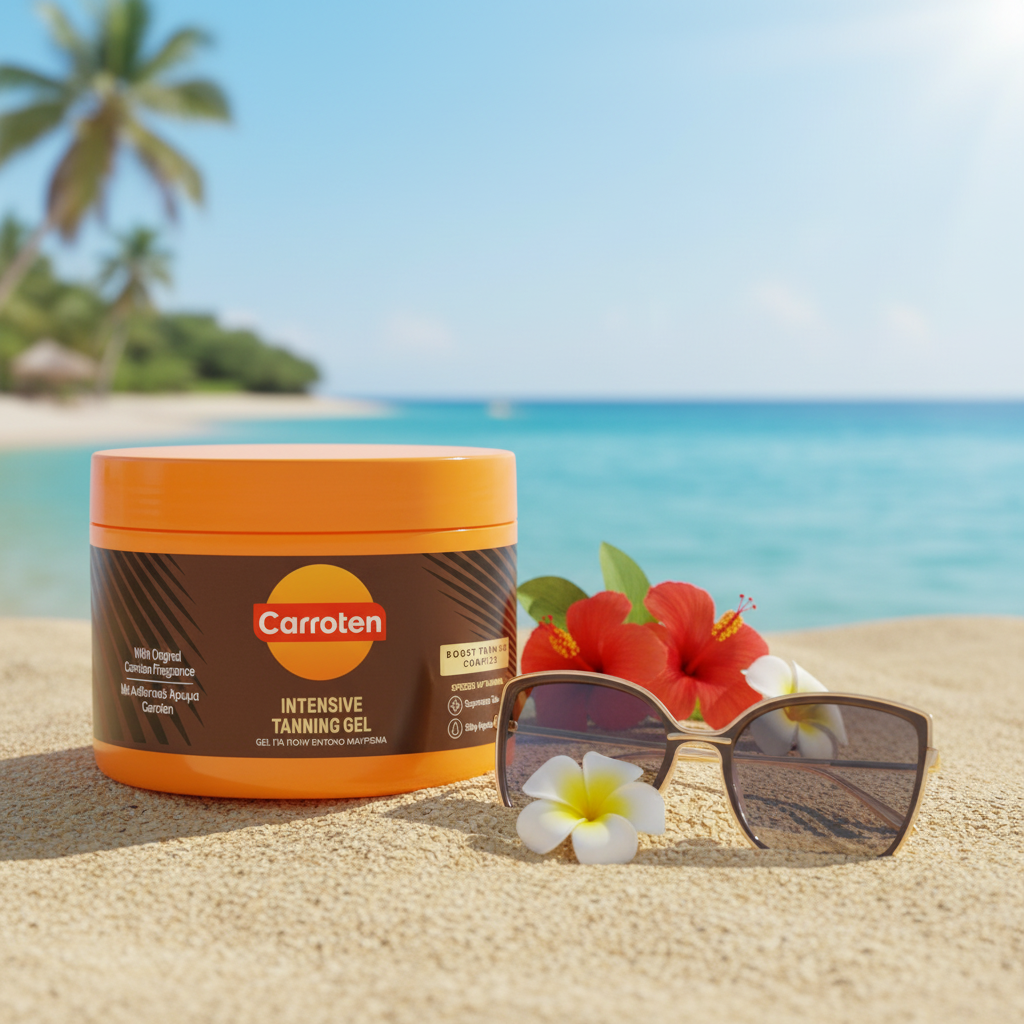 Outdoor beach shot - Carroten Intensive Tanning Gel