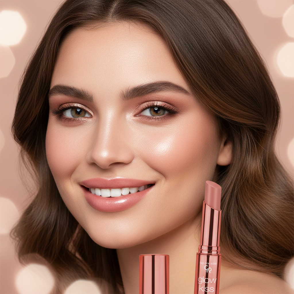 Golden Rose Glow Kiss Tinted Lip Balm SPF15 - Model Shot