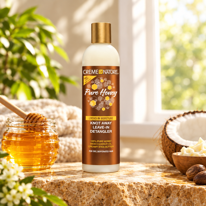Pure Honey Knot Away leave-in detangler product hero