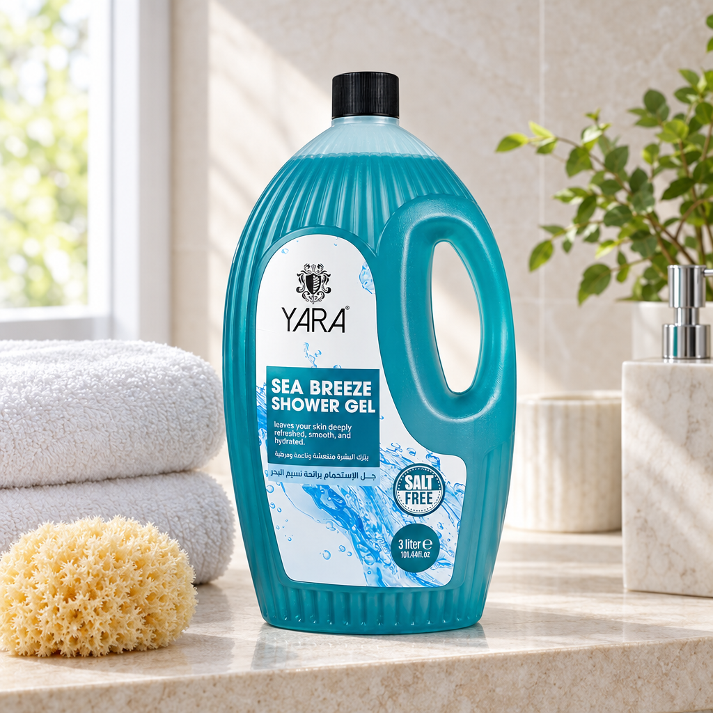 YARA shower gel bathroom still life
