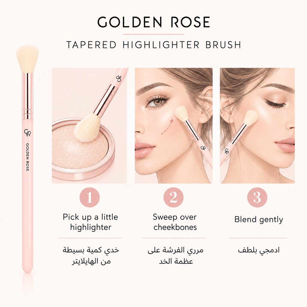 Golden Rose tapered highlighter brush usage