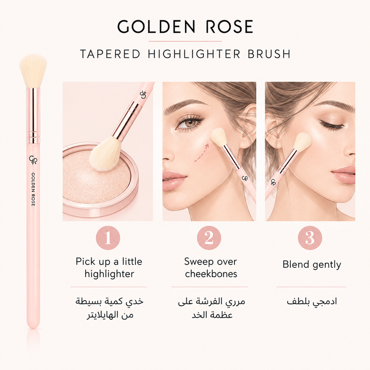 Golden Rose tapered highlighter brush usage