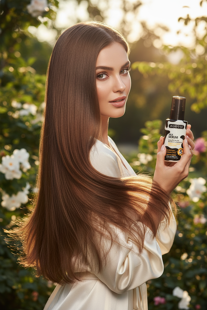 Morfose Milk Serum model shot - سيروم مورفوز ميلك مع موديل
