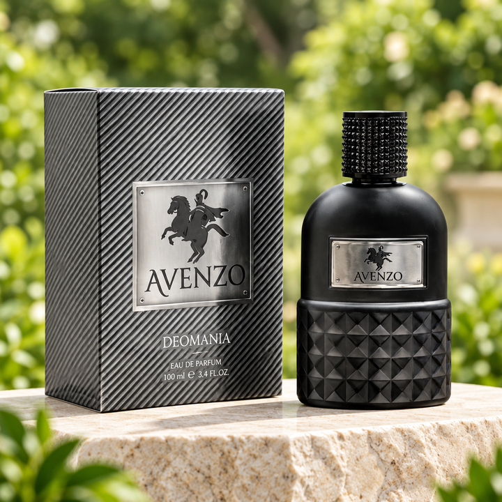 Deomania Avenzo men's perfume 100ml with box outdoors