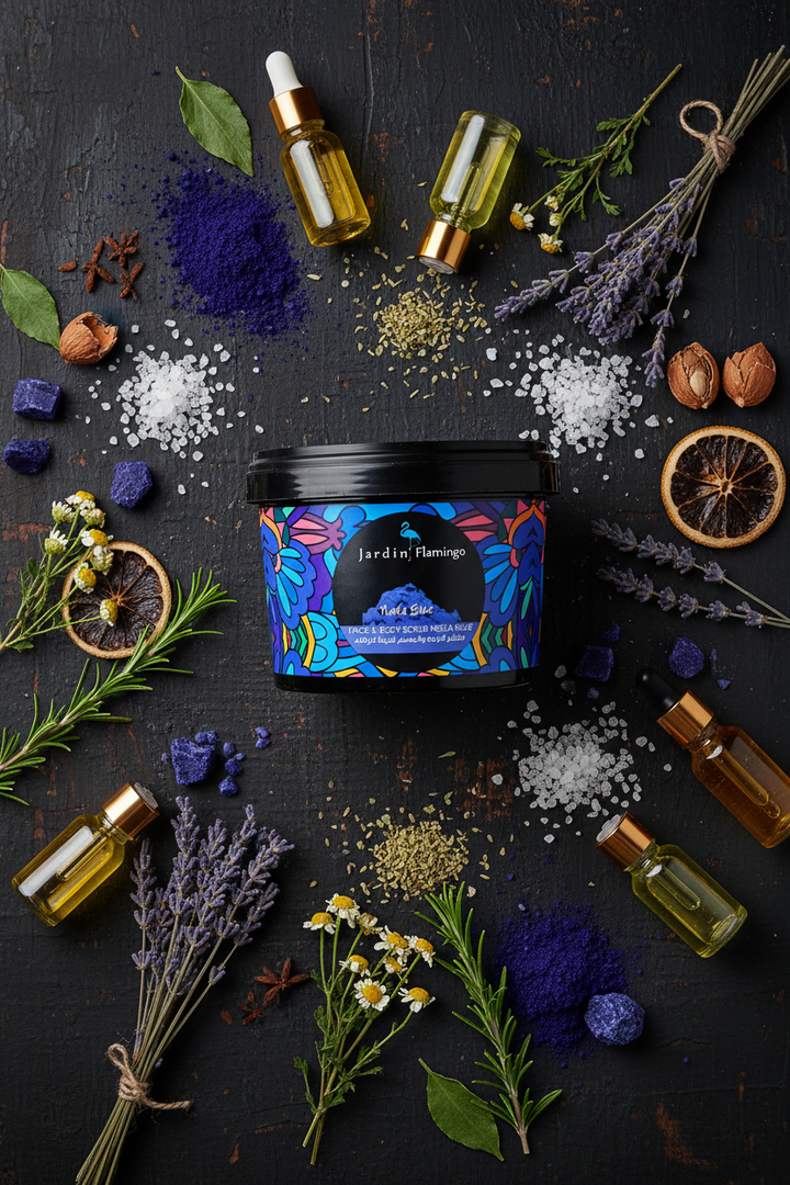 Neela Blue scrub ingredients