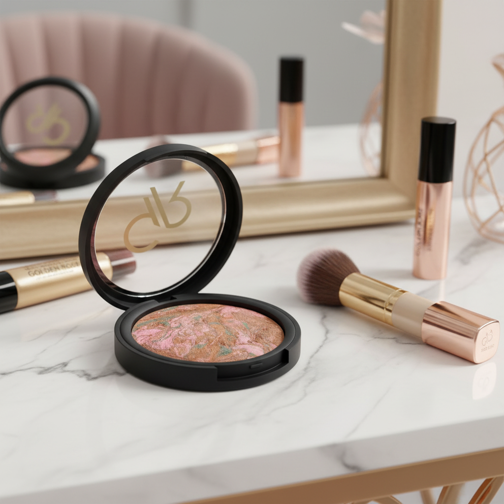 Golden Rose Baked Stardust indoor setting