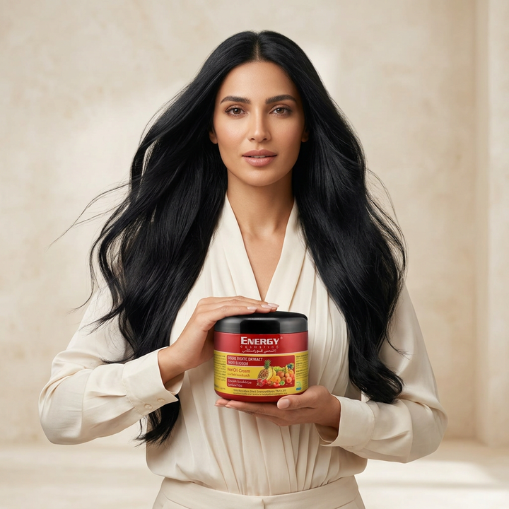 Model holding Energy Mixed Fruits with Keratin 500ml