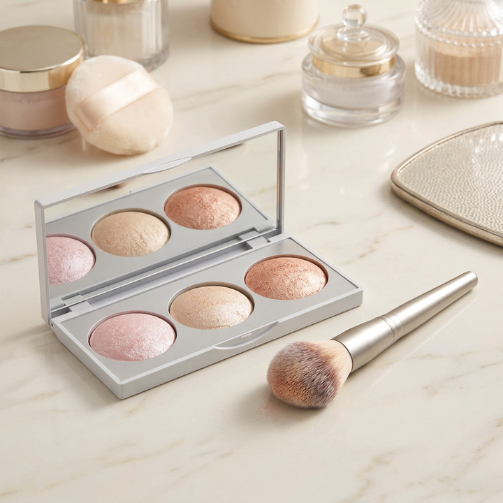 Golden Rose Strobing Highlighter Palette vanity | باليت هايلايتر جولدن روز على التسريحة