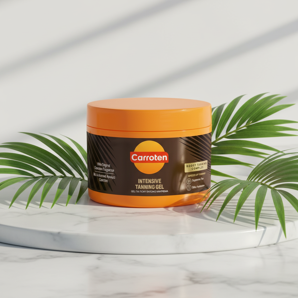 Indoor studio shot - Carroten Intensive Tanning Gel