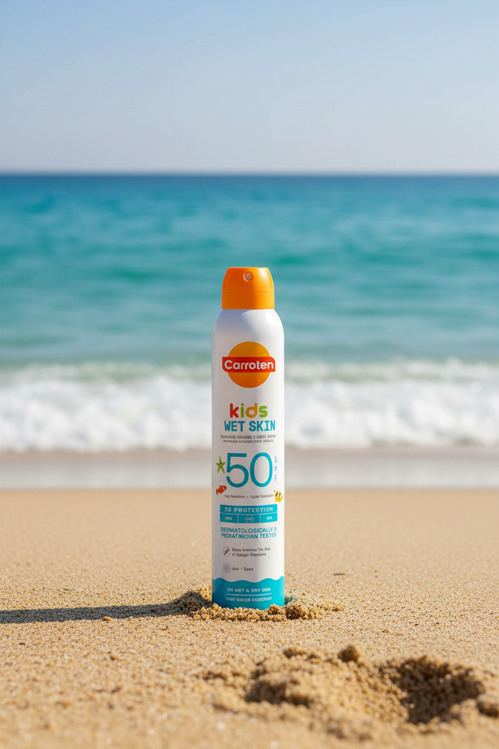 Carroten Kids SPF50 outdoor beach setting