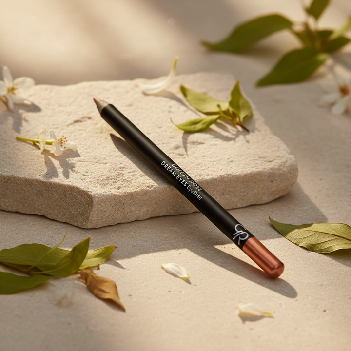 Golden Rose Dream Eyes Eyeliner in a softly lit outdoor setting