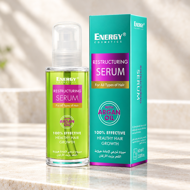 Energy Argan Oil Serum 60ml with turquoise retail box