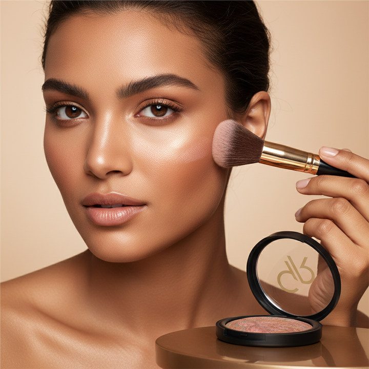 Golden Rose Baked Stardust with model