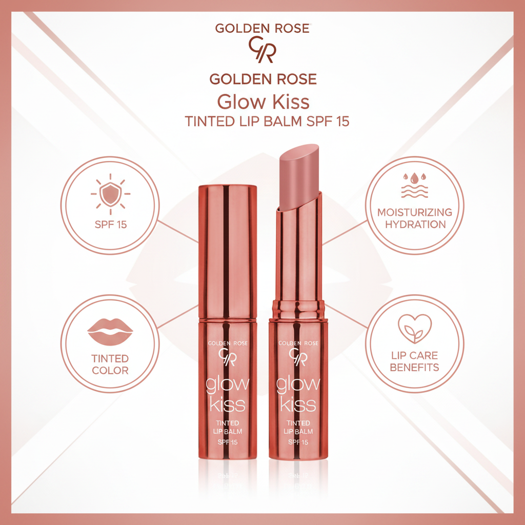 Golden Rose Glow Kiss Tinted Lip Balm SPF15 - Benefits