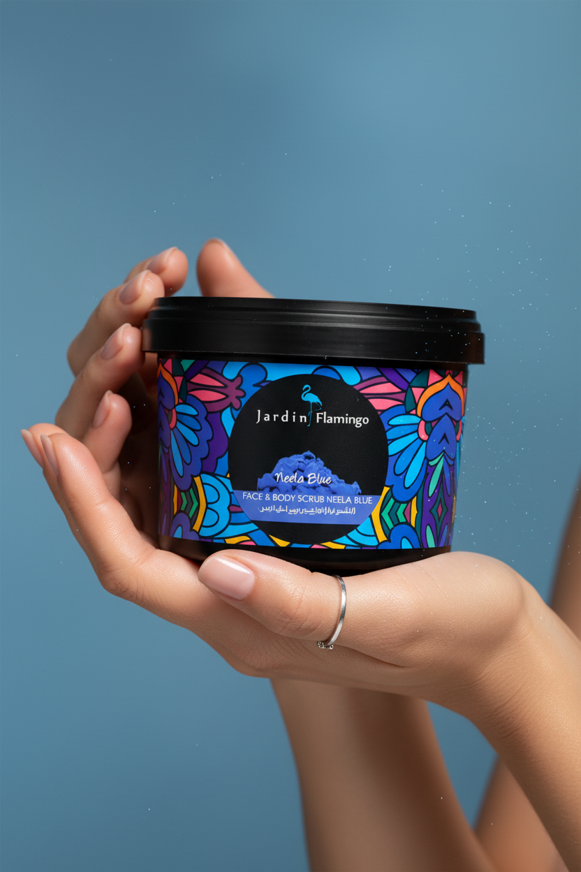 Neela Blue scrub with model