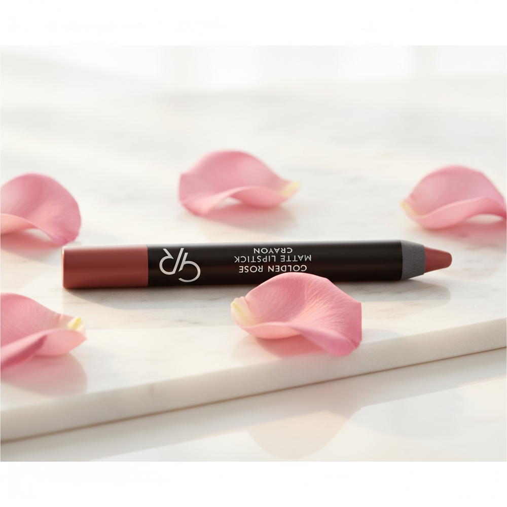 Indoor studio shot - Golden Rose Matte Lipstick Crayon No 21