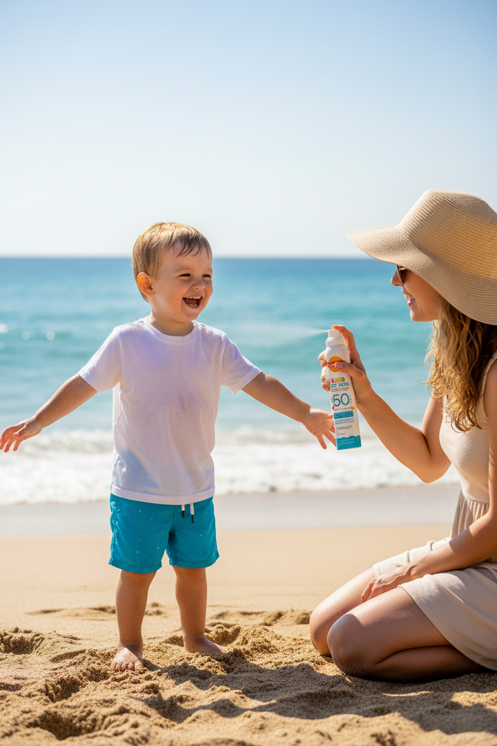 Carroten Kids SPF50 with mother and child