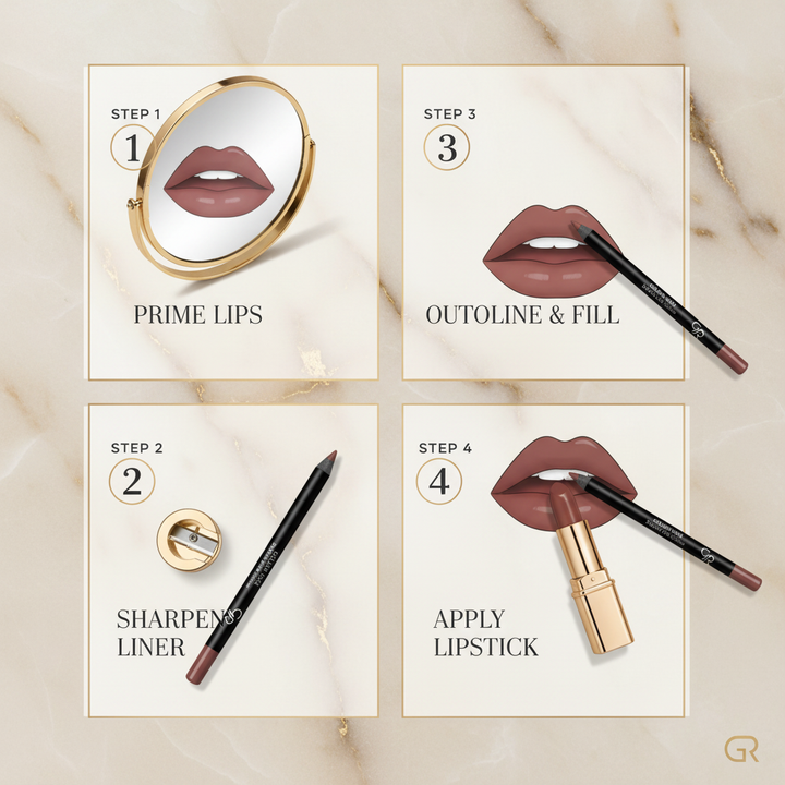How to apply Golden Rose Dream Lips Lipliner No 518