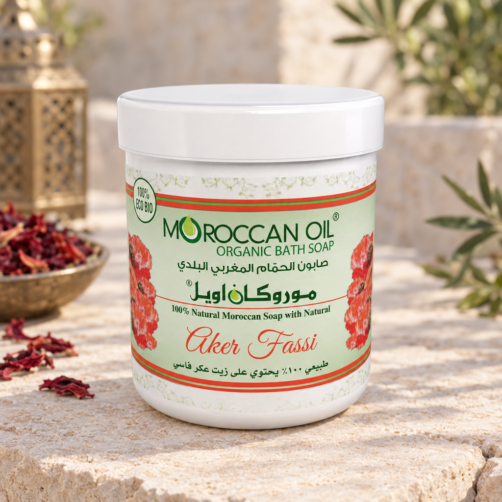 Moroccan Oil Aker Fassi bath soap outdoors