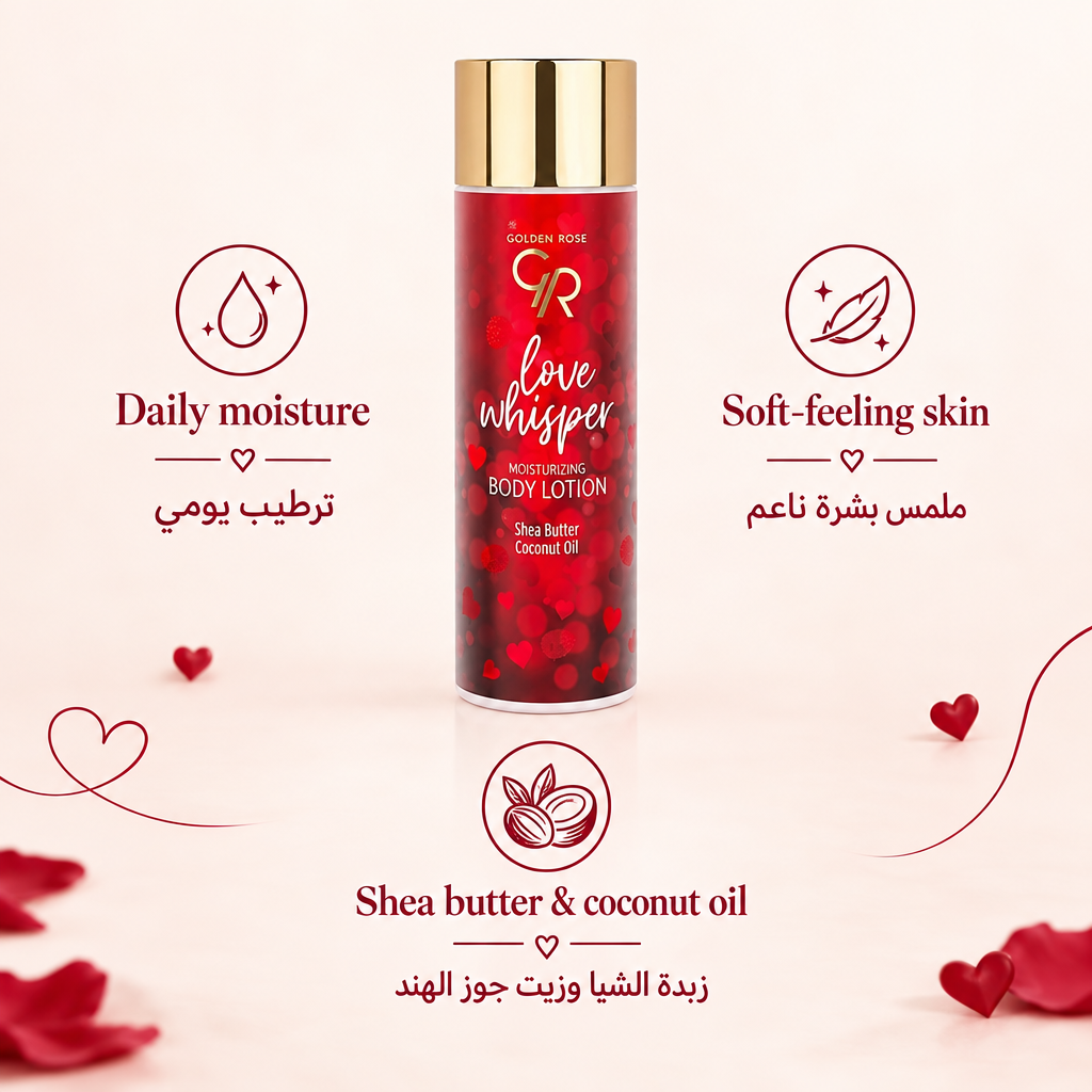 Golden Rose Love Whisper body lotion bilingual benefits