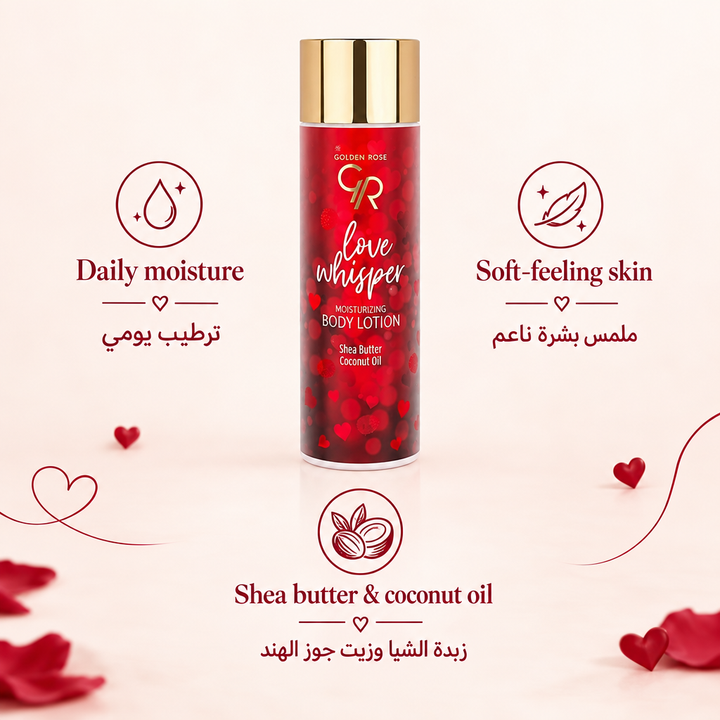 Golden Rose Love Whisper body lotion bilingual benefits