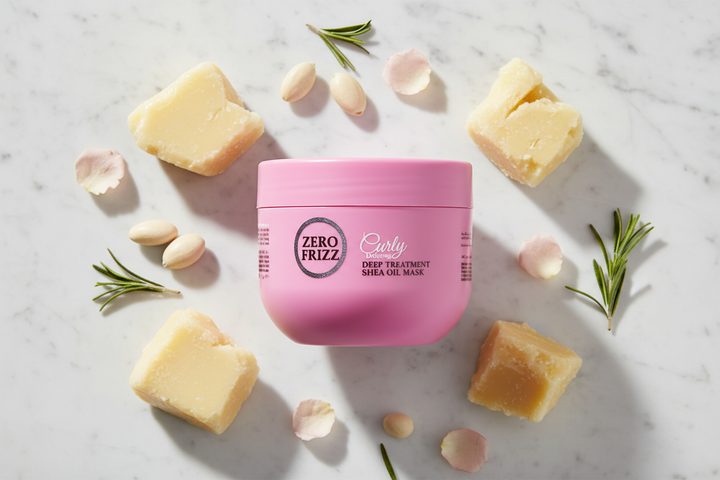 Zero Frizz Shea Oil Hair Mask - Flat Lay Marble