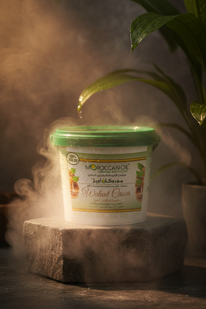 Steam shot - Moroccan Oil Walnut Casca Organic Bath Soap