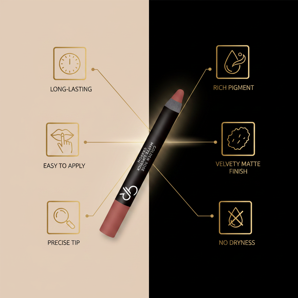 Benefits of Golden Rose Matte Lipstick Crayon No 21