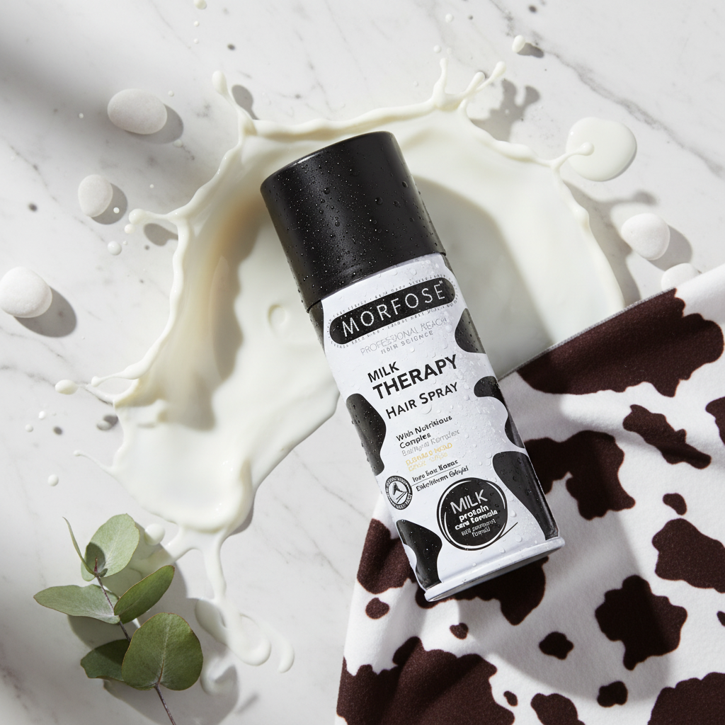 Outdoor flat lay - Morfose Milk Therapy Hair Spray