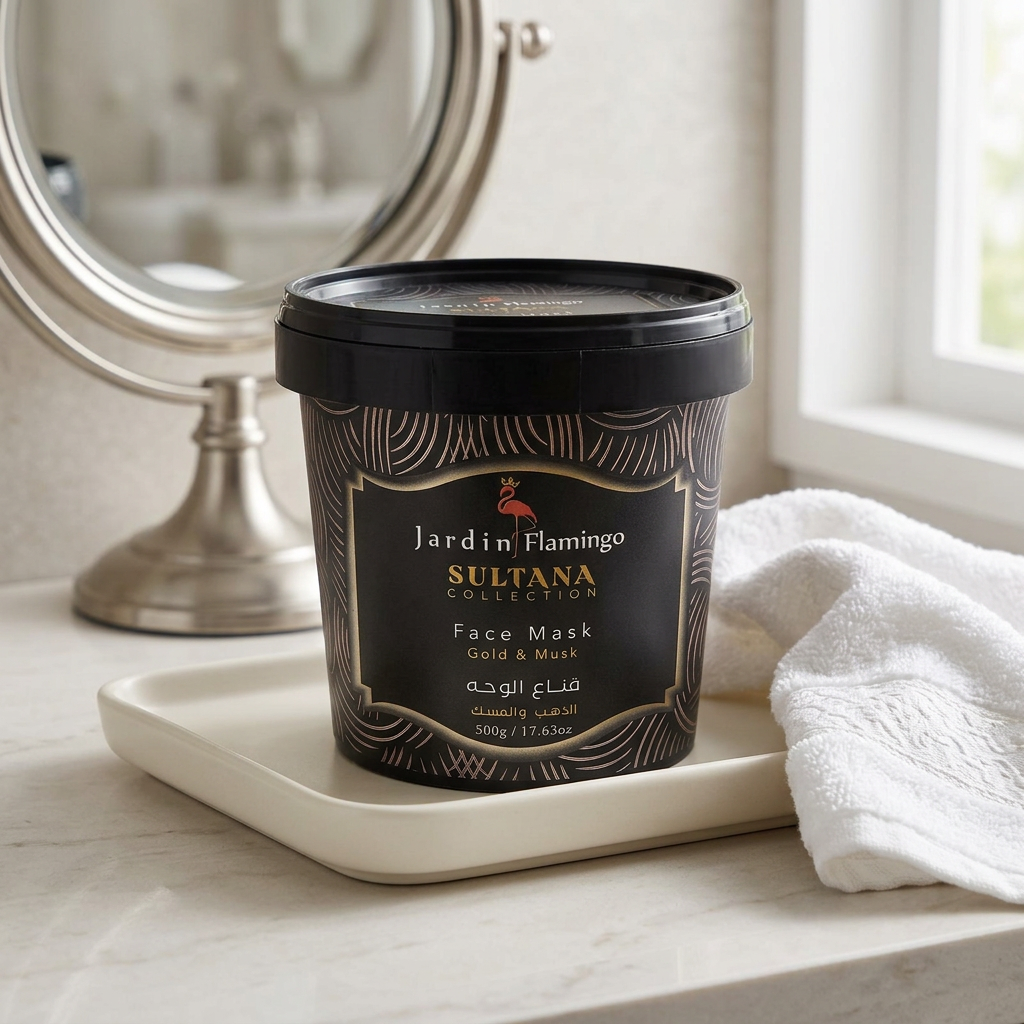 Jardin Flamingo Sultana mask vanity | ماسك سلطانة تصوير داخلي